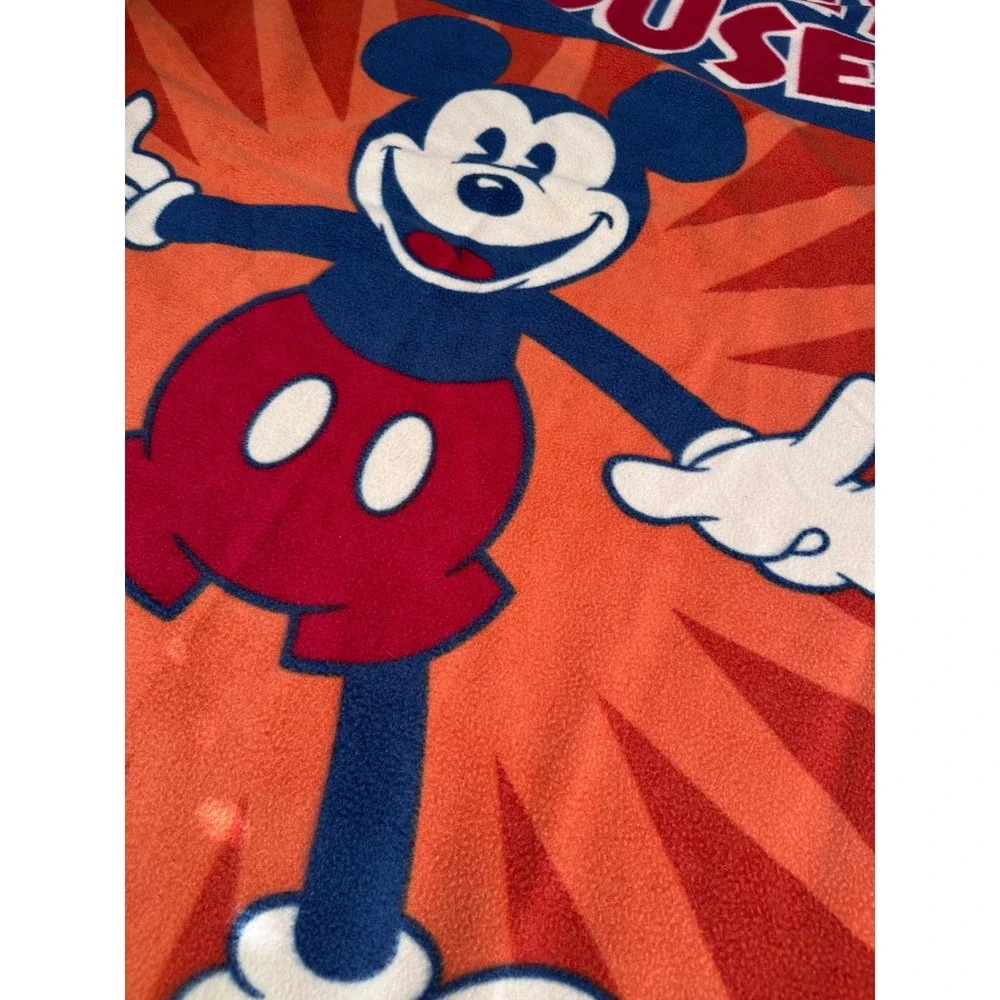 Disney Parks Mickey‎ Mouse Walt Disney World Fleece Throw Blanket Red Blue White
